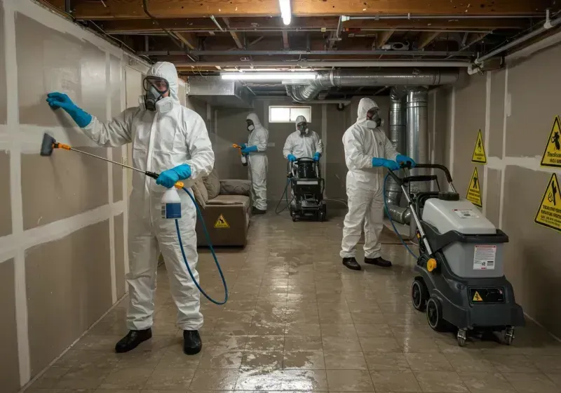 Basement Moisture Removal and Structural Drying process in Calico Rock, AR